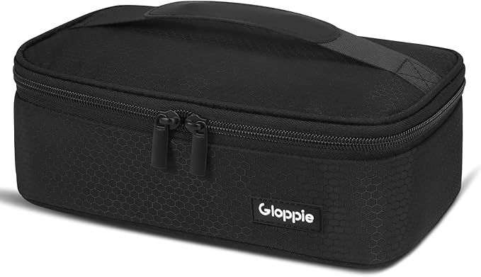 Gloppie Small Lunch Bag for Adults & Kids - Compact Insulated Lunch Box, Durable & Food-Grade Lining | Portable Cooler for Work, School, Travel (Black Honeycomb)