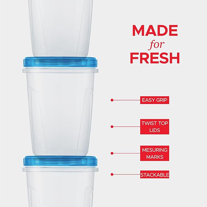 Tafura 10 Pack Leakproof Freezer Containers for Food with Twist Top Lids - 32 Oz BPA Free Reusable Plastic Soup Containers with Screw On Lids - Ideal for Meal Prep, Leftovers & Pantry Organization