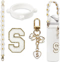 Cute Letter Charm Set Compatible with Owala Water Bottle 24 oz, 32 oz, 40 oz, Owala Kids, Owala Coffee Tumbler, Owala FreeSip – Includes Handle Strap, for Owala Accessories & Stanley Cup Accessories