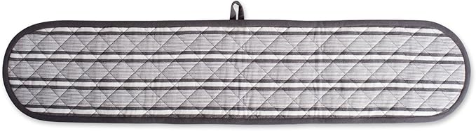 DII Double Strip Chef Kitchen Cooking & Baking Collection, Double Oven Mitt, 35x7.5, Mineral Gray