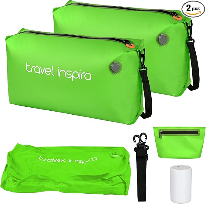 Vacuum Bags for Travel Luggage with Wireless Pump, Compression Bags for Carry On Suitcases and Backpack, Vacuum Seal Packing cube for Cloth Packing (2PC + PUMP)