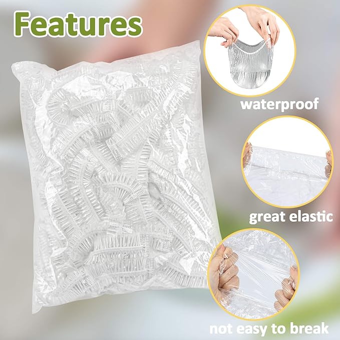 MAQIHAN 300 Bowl Covers Bread Proofing - Medium Plastic Wrap Food Sourdough Bread Baking Bread Rising Elastic Reusable Plate Covers Outdoor Food Fresh Keeping Bags Shower Cap Hair Deep Conditioning