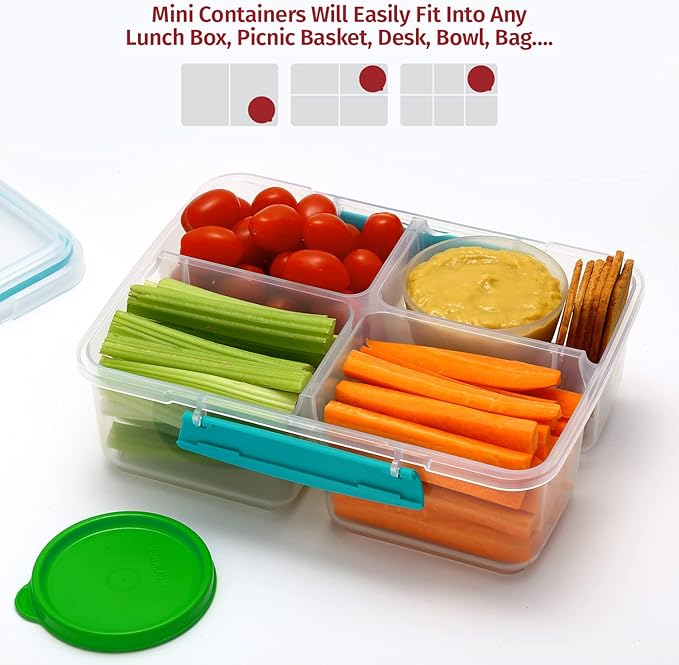 Condiment Cups Containers with Lids- 8 pk. 2.3 oz.Salad Dressing Container to go Small Food Storage Containers with Lids- Sauce Cups Leak proof Reusable Plastic BPA free for Lunch Box Picnic Travel
