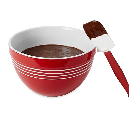 Rubbermaid Commercial Products High Heat Resistant Silicone Heavy Duty Spatula/Food Scraper, 9.5-Inch, 500°F Heat Resistant, Red Handle, for Baking/Cooking/Mixing, Commercial Dishwasher Safe