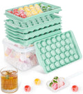 3 Pack Ice Trays for Freezer, 99 PCS Ice Cube Tray with Lid and Bin, Round Ice Cube Mold, Circle Ice Maker for Chilling Drinks (1 inch, Green)