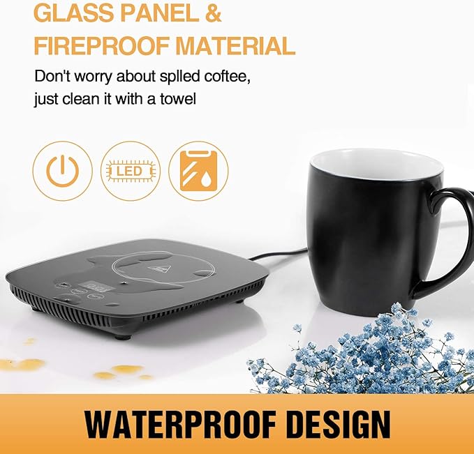 Coffee Mug Warmer,Upgrade Coffee Cup Warmer with 3 Temperature Setting, Adjustable Temperature Beverage Warmer with Auto Shut Off (Without Mug)