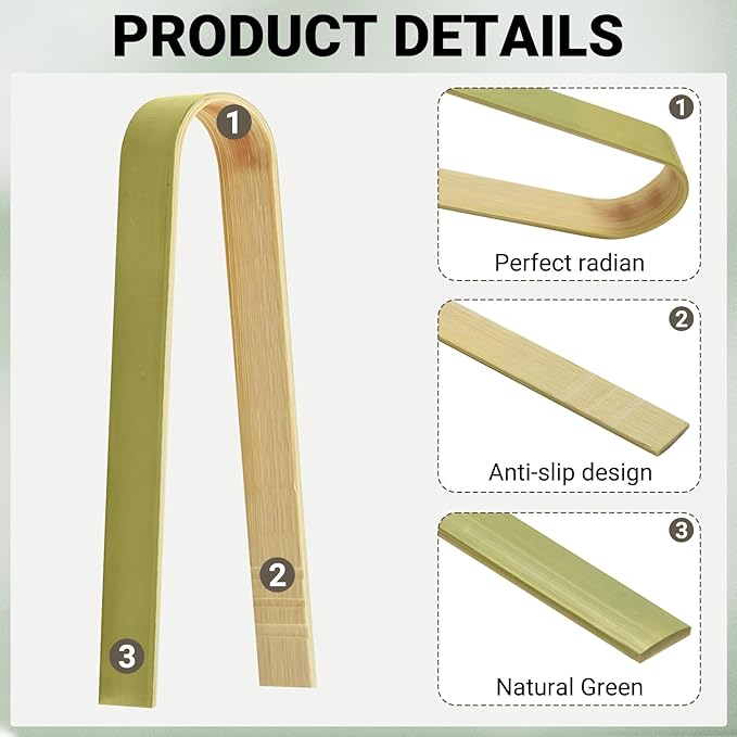 90 Pcs Natural Bamboo Food Tongs, Mini Disposable Wooden Long Toast Tongs, Small Cooking Utensils for Charcuterie, Catering, Party Supplies(3.94 Inch)
