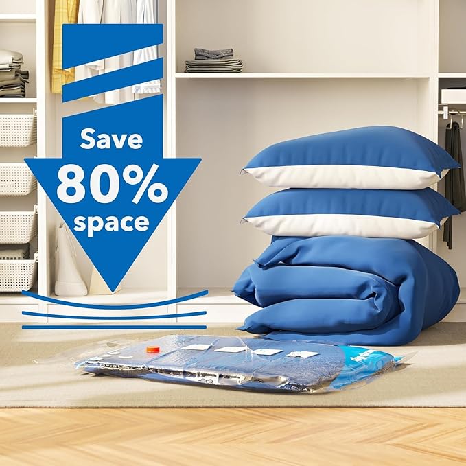 Vacuum Storage Bags 6XXL, Space Saver Sealer Bags, Airtight Compression Bags for Clothes, Pillows, Comforters, Blankets, Bedding