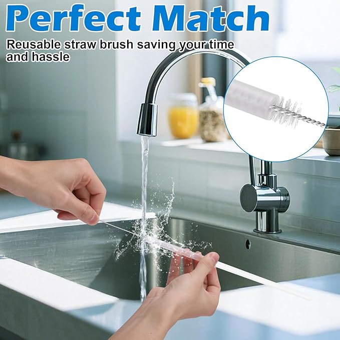 Palksky Water Bottle Cleaner Brush Kit for Hydroflask, Wide Straw Lid Brushes and Long Handle Scrubbing Bottles Brush for Hydro Flask 16/24/32/40 oz Cups
