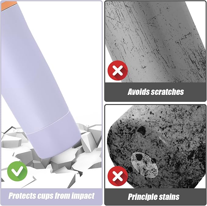Mity rain 2PCS Protective Silicone Boots for Owala 30oz & 40oz FreeSip Sway Bottles & Tumblers - Accessories for owala, Enhances Stability & Prevents Scratches (Light Purple)