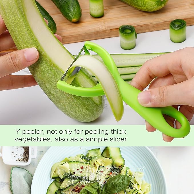 Senbowe Upgrade Potato Peeler for Kitchen, 6PCS Stainless Steel Vegetable Peeler, I and Y Veggie Food Peeler for Apple Fruit Carrot Zucchini Cucumber,Good Grip Makes Peeling Very Easy