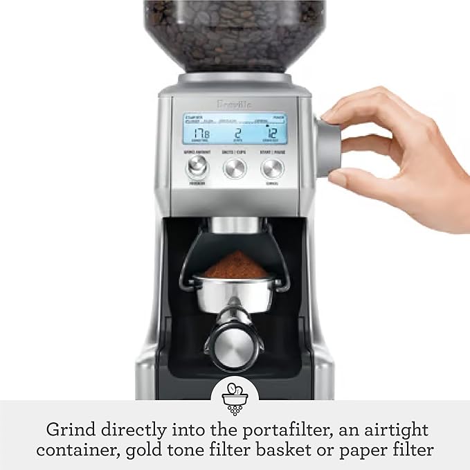 Breville BCG820BSS Smart Grinder Pro, 18 oz Coffee Bean Capacity, Brushed Stainless Steel