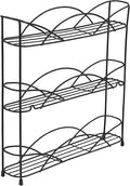 Spectrum Diversified 3-Tier Spice Rack Shelf Organizer for Kitchen Countertop, Pantry, Bathroom, or Closet with Optional Wall Mount, Black