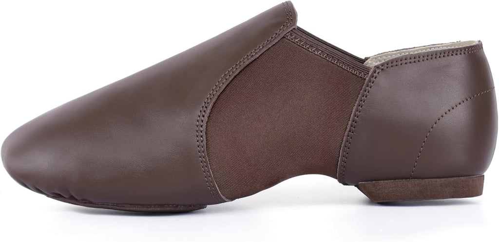 Linodes Unisex Leather Upper Jazz Shoe Slip-on for Women and Men's Dance Shoes