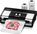 FRESKO Automatic Vacuum Sealer, Powerful Food Vacuum Sealer Machine, Auto Dry-Wet Detection, Bag Cutter, 2 Rolls Bags, Effortless Operation, Starter Kit