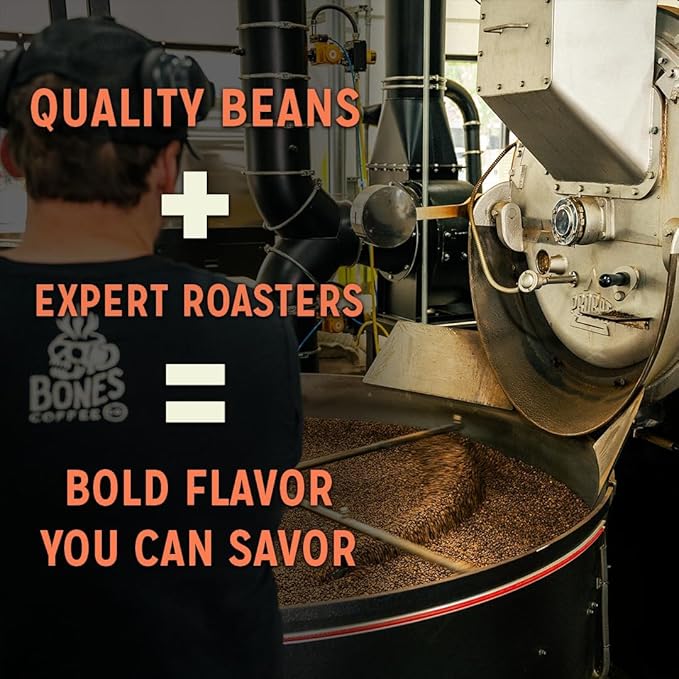 Bones Coffee Company Spongebob Soufflé Symphony, Chocolate Soufflé Flavored Ground Coffee Beans, Low Acid Medium Roast Arabica Beans Flavored Coffee, 12 oz Ground