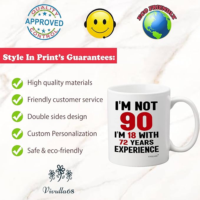 Vivulla68 90th Birthday Gifts For Women Men, 90 Year Old Birthday Gifts For Women, 90th Birthday Gift Ideas, Gifts For 90 Year Old Woman Man, 90 Yr Old Birthday, 90th Birthday Cups For Grandma Grandpa