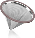 Reusable Metal Coffee Filter with Double-layer Stainless Steel, Coffee Dripper, Compatible with Chemex, Hario V60 emex, Hario and Other Carafes, Paperless Coffee Filter for Sustainable Brewing