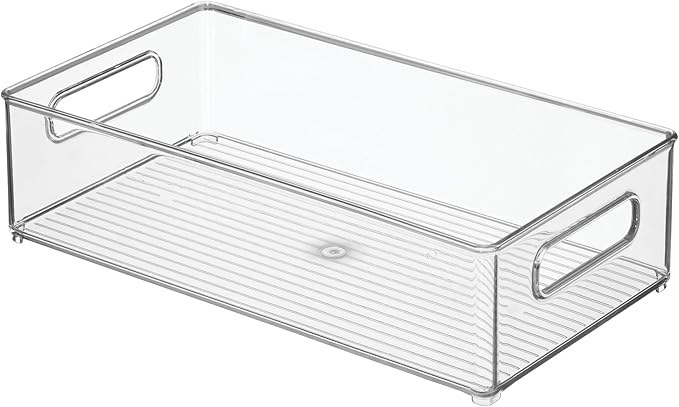 iDesign Stackable Fridge Bin - Storage Bin for Freezer or Pantry, Set of 2, Clear, Made in USA