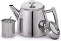 VeoHome Stainless Steel Tea Pot with Infuser - Keeps Heat Thanks to its Double Wall, Silver (1 Liter (34 oz))…