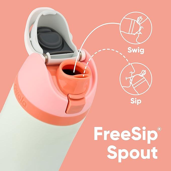 Owala FreeSip Insulated Stainless Steel Water Bottle with Straw, BPA-Free Sports Water Bottle, Great for Travel, 24 Oz, Very, Very Dark