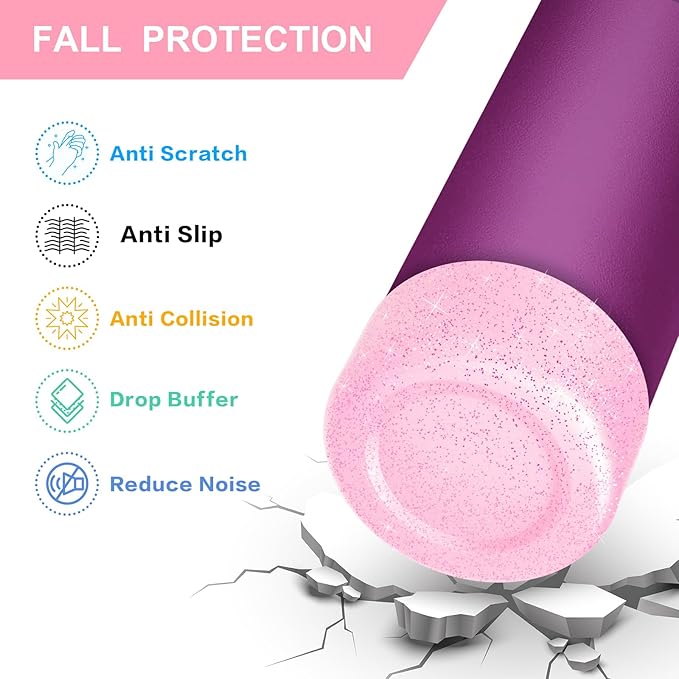 2PCS Glitter Silicone Boot for Owala Water Bottle, Anti-Slip Protective Sleeve for Owala Twist,FreeSip and Flip Stainless Steel Water Bottle, BPA-Free, Dishwasher Safe, Accessories