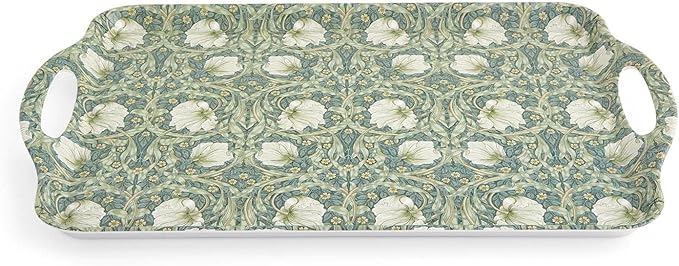 Pimpernel Morris & Co Privat Melamine Tray with Handles - Pastel Floral Serving Tray for Entertaining, Garden Dining, Afternoon Tea Display - Lightweight & Durable 19 x 12 Inch Serveware