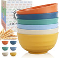 Homienly Large Bowl Set of 6, 60 oz Unbreakable Wheat Straw Bowls, Microwave Safe & Reusable for Salad, Cereal, Soup, Ideal for Camping, Picnic, Family Dining (Multi)