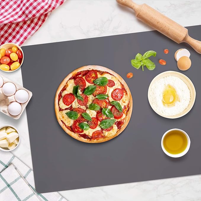 Gartful Extra Large Silicone Mats for Countertop, 28" by 20" Multipurpose Mat, Counter Table Protector, Desk Saver Pad, Placemat Nonstick Nonskid Heat-Resistant Pad, Dark Gray, 2PCS
