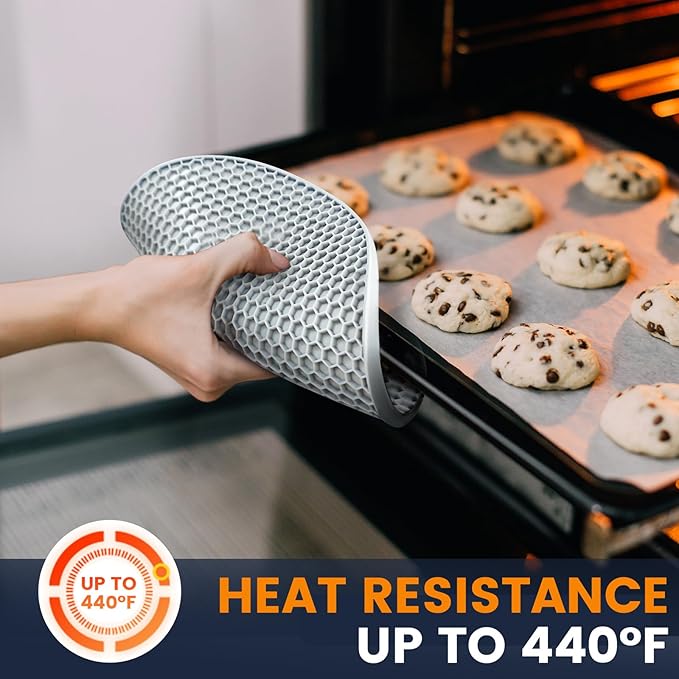 Silicone Trivet Mats 4 Heat Resistant Pot Holders Multipurpose Non-Slip Hot Pads for Kitchen Potholders, Drying mat, Jar Opener, Spoon Holder, Coaster(Nordic Grey)
