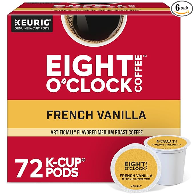 Eight O'Clock Coffee French Vanilla, Single-Serve Coffee K-Cup Pods, Medium Roast, 72 Count