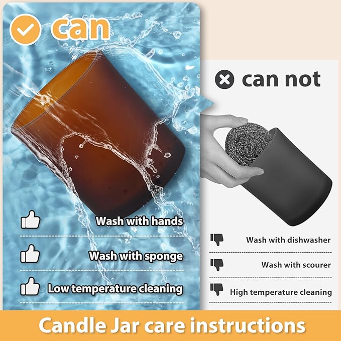 Thick Candle Jars for Making Candles 12 Pcs, 7 OZ Empty Jars with Wood Lids for Candle Making, Sample Container, Frosted Brown
