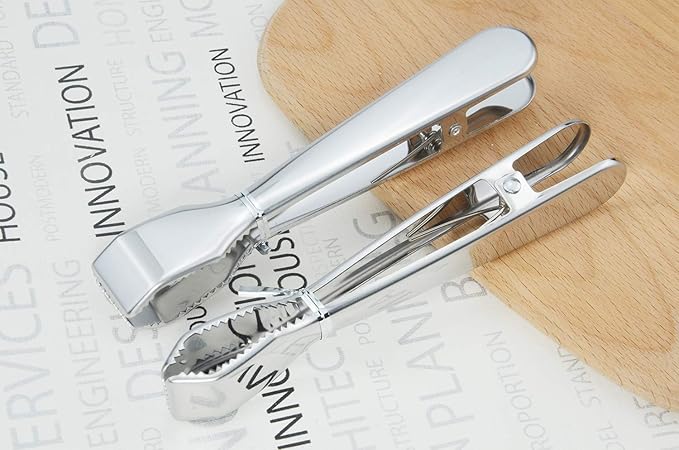 Ice Tongs for Ice Bucket 6-3/4 Inch - Set of 2 - Premium 18/8 Stainless Steel Ice Tongs with Teeth for Ice Sugar Cubes Tea Party Coffee Bar Food Serving