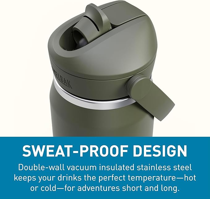 CamelBak Thrive Flip Straw Insulated Stainless Steel Water Bottle Moss, 25oz