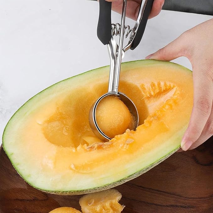 Stainless Steel Cookie Scoop - Mini 1Tsp/5ml/0.17oz Tbsp Dough Scooper with Trigger Release, Ideal for Baking and Melons