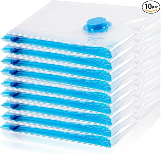 Vacuum Storage Bags, 10 Large Space Saver Bags Compression for Comforters, Bedding and Blankets, Vacuum Sealed Bags Clothes Storage Travel Essentials
