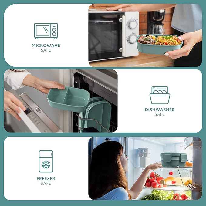 Adult Lunch Box,3 Stackable Bento Lunch Containers for Adults, Modern Minimalist Design Bento Box with Utensil Set, Leak-Proof Lunchbox for Dining Out, Work, Picnic