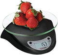 Taylor Digital Kitchen Scale with Glass Platform, Tare Button, and Plastic Body Weighs up to 11 Pounds Capacity, Black