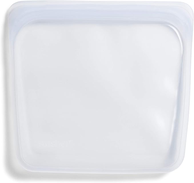 Stasher Premium Silicone Reusable Food Storage Sandwich Bag, Clear, Microwave, Sous Vide, Dishwasher, Oven and Freezer Safe, BPA Free, Leak-free, Eco-friendly, 28 Oz