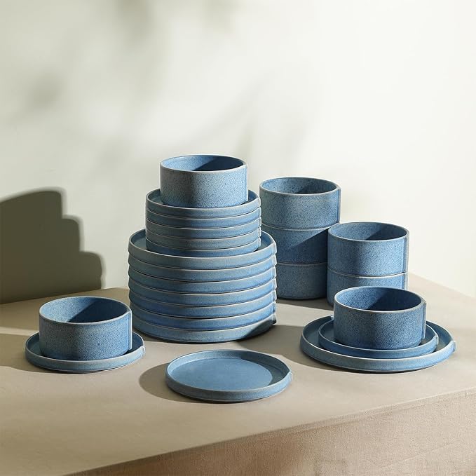 Stone Lain Bao 24-Piece Dinnerware Set Stoneware, Blue