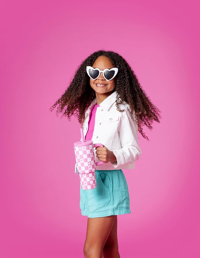 Simple Modern Barbie Kids 24 oz Tumbler with Handle and Silicone Straw Lid | Spill Proof Leak Resistant | Reusable Stainless Steel Bottle | Gift Kids Boys Girls | Trek Collection | Barbie Checkmate