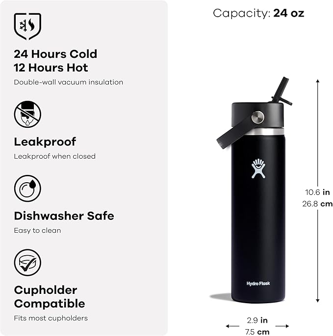 Hydro Flask 24 Oz Wide Mouth Flex Straw Cap Sunglow