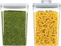 Pop Airtight Food Storage Containers with Lids Stackable Containers for Kitchen Pantry Organization Ideal for Cereal Snacks Flour Sugar Coffee and Spaghetti (gray, 2 pcs)