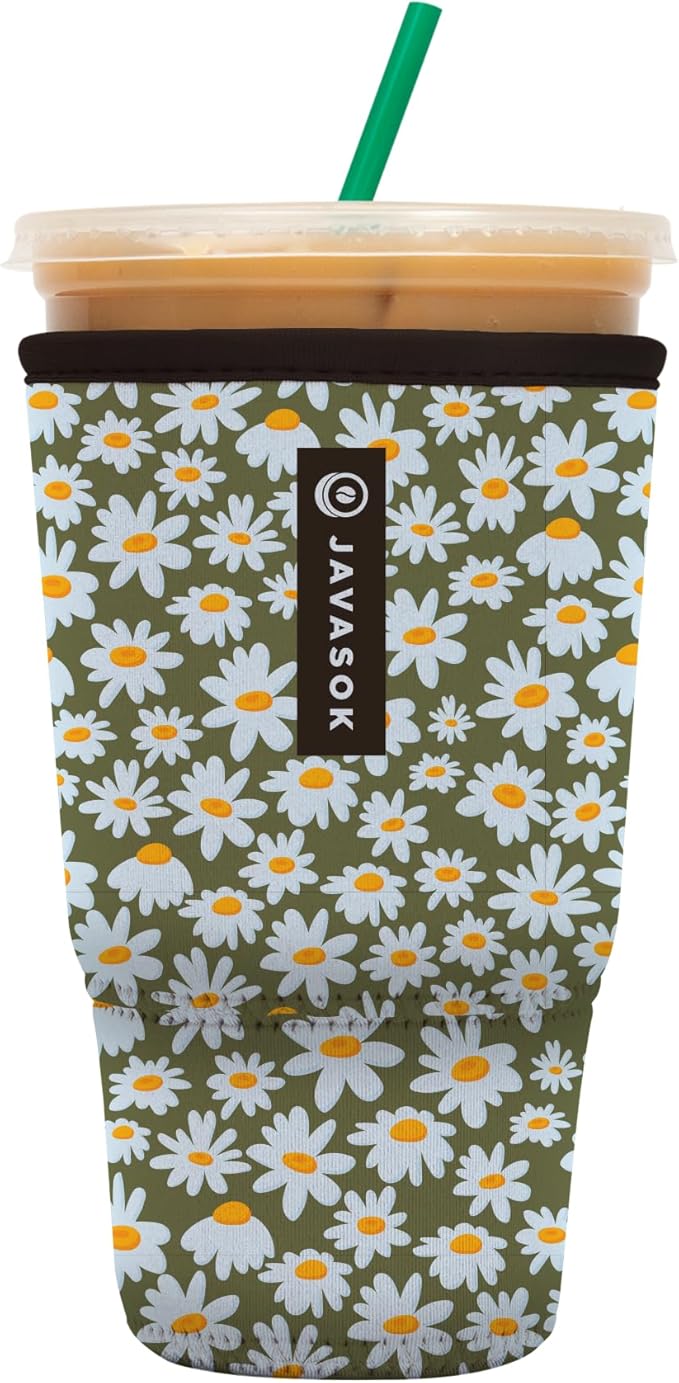 Sok It JavaSok Iced Coffee & Cold Soda Insulated Neoprene Cup Sleeve (Chamomile China, XLarge: 38-42oz)