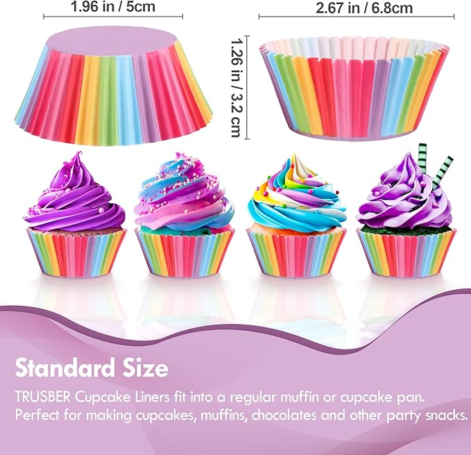 Baking Cups, 100 pieces Paper Muffin Wrappers Nonstick Muffin Molds Baking Cup Holders for Wedding, Birthday, Baby Shower or Holiday Party