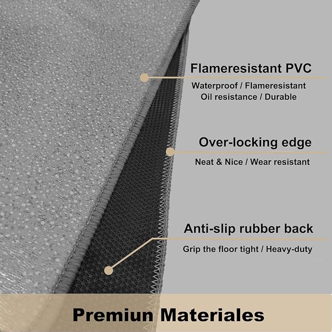 BBQ Grill Mat for Outdoor Grill, 65 x 38 inches Heavy Duty Thickened Under Grill Mats, Oil-Proof Waterproof Floor Protector for Deck and Patio