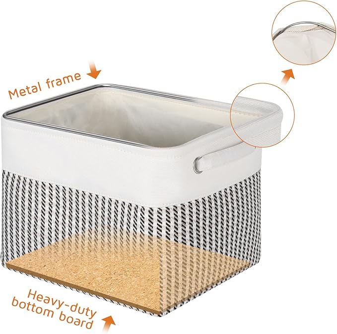 Kntiwiwo Foldable Storage Bin Collapsible Fabric Storage Basket Cube with Durable Handles Closet Organizer Bins for Organizing Shelves Drawers, Set of 3, 12" x 10" x 9.5", Houndstooth