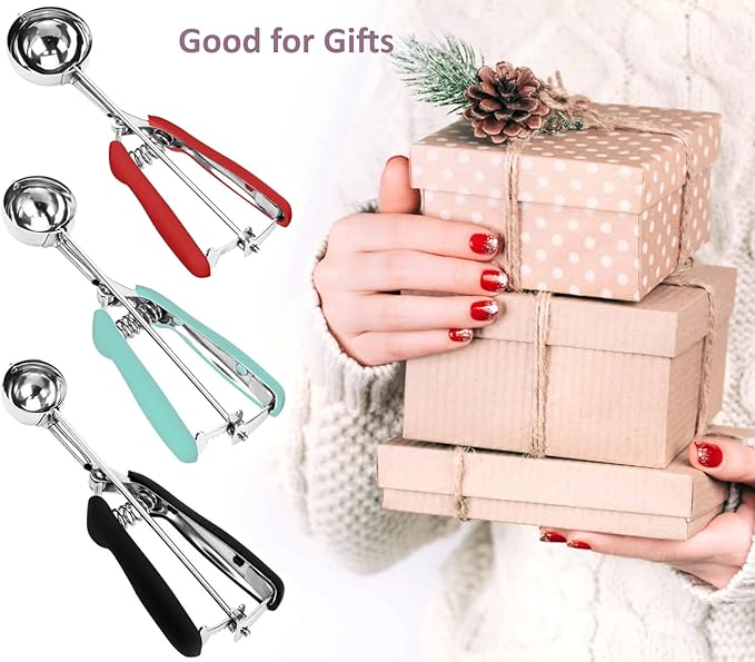 Cookie Scoop, 18/8 Stainless Steel Cookie Scooper, Cookie Scoops for Baking, 1 Tbsp/ 15 ml / 0.5 oz Cookie Dough Scoop, Ice Cream Scooper with Trigger Release, Cookie Scooper for Baking