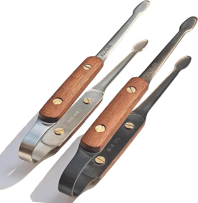 2 Pack Tongs for Cooking - 304 Stainless Steel & Walnut Wood, Comfortable Grip, Non-Slip Design, High Heat Resistant - Ideal for Kitchen, Barbecue & Frying Steak,9 Inch, silvery & back