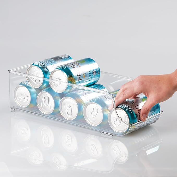 iDesign Soda Can Dispenser for Refrigerator or Pantry - Clear - Made in USA